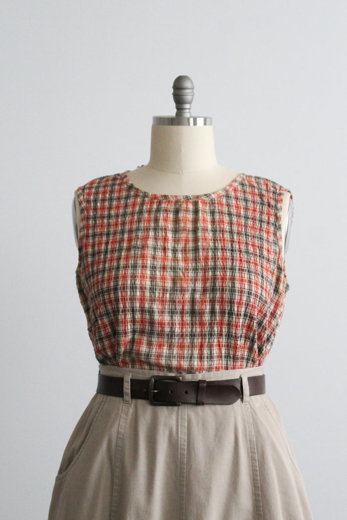 plaid cotton tank