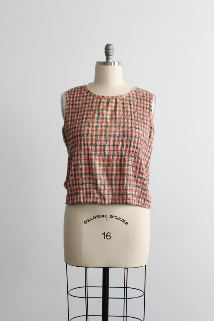 plaid cotton tank