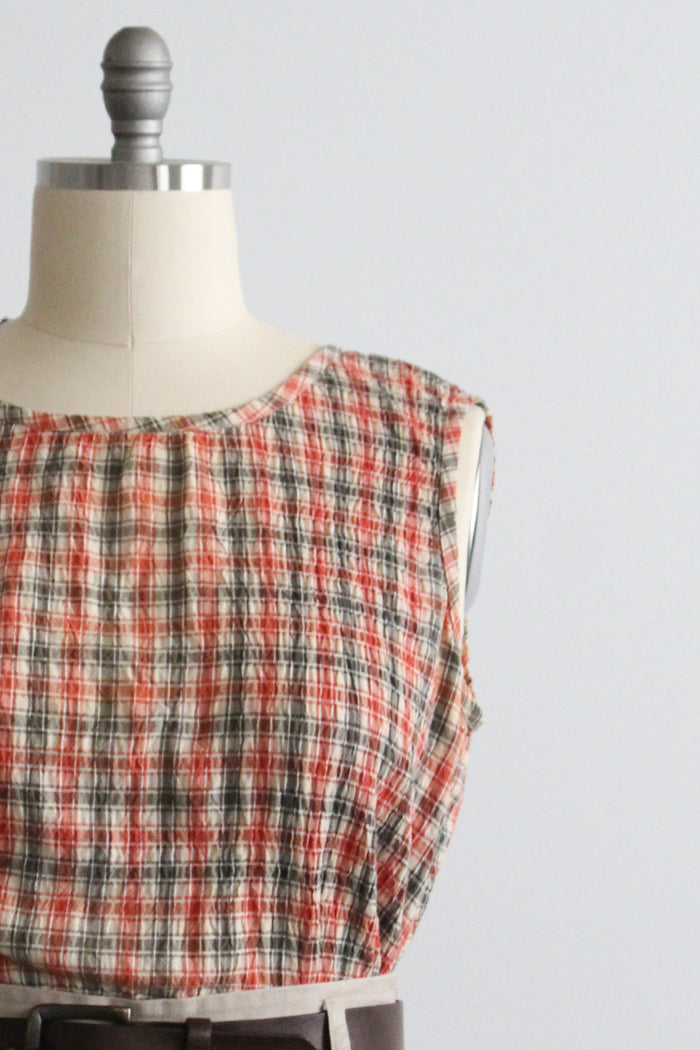 plaid cotton tank