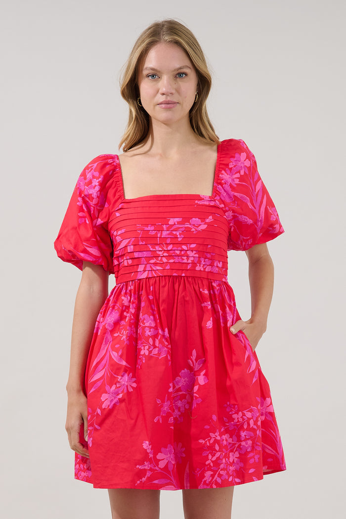 Pleated Mini Dress Primrose