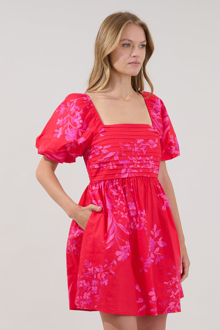 Pleated Mini Dress Primrose