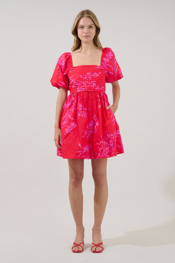 Pleated Mini Dress Primrose