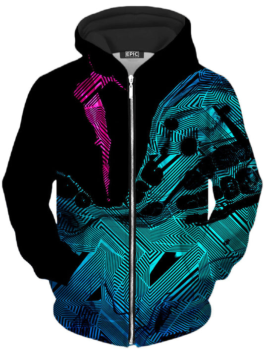 Primordial Flow Pink Unisex Zip-Up Hoodie Noctum X Truth Epic Hoodie
