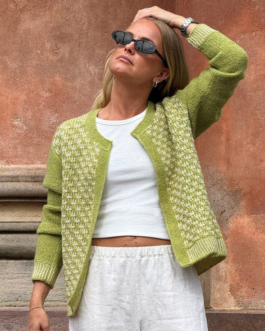 Print jacket by Hanne Falkenberg, No 20 knitting kit Knitting kits Hanne Falkenberg