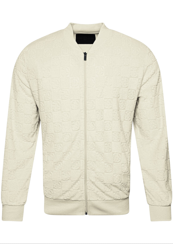 Print Textured Bomber Jacket