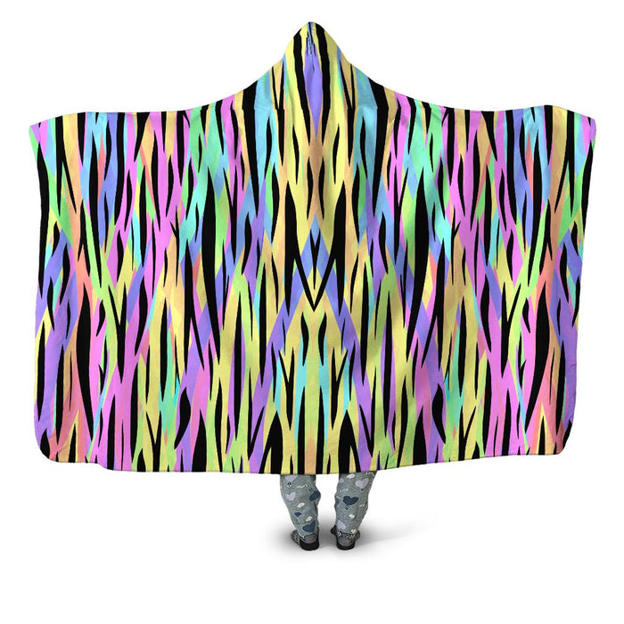 Psychedelic Tiger Stripes Hooded Blanket Sartoris Art Epic Hoodie