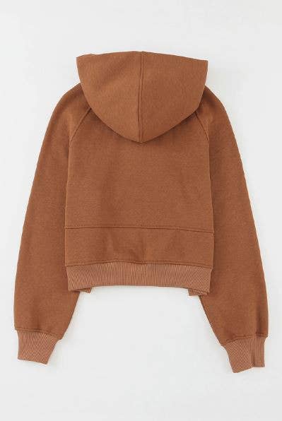 Quarter Zip Brown Hoodie - Intimate Whispers