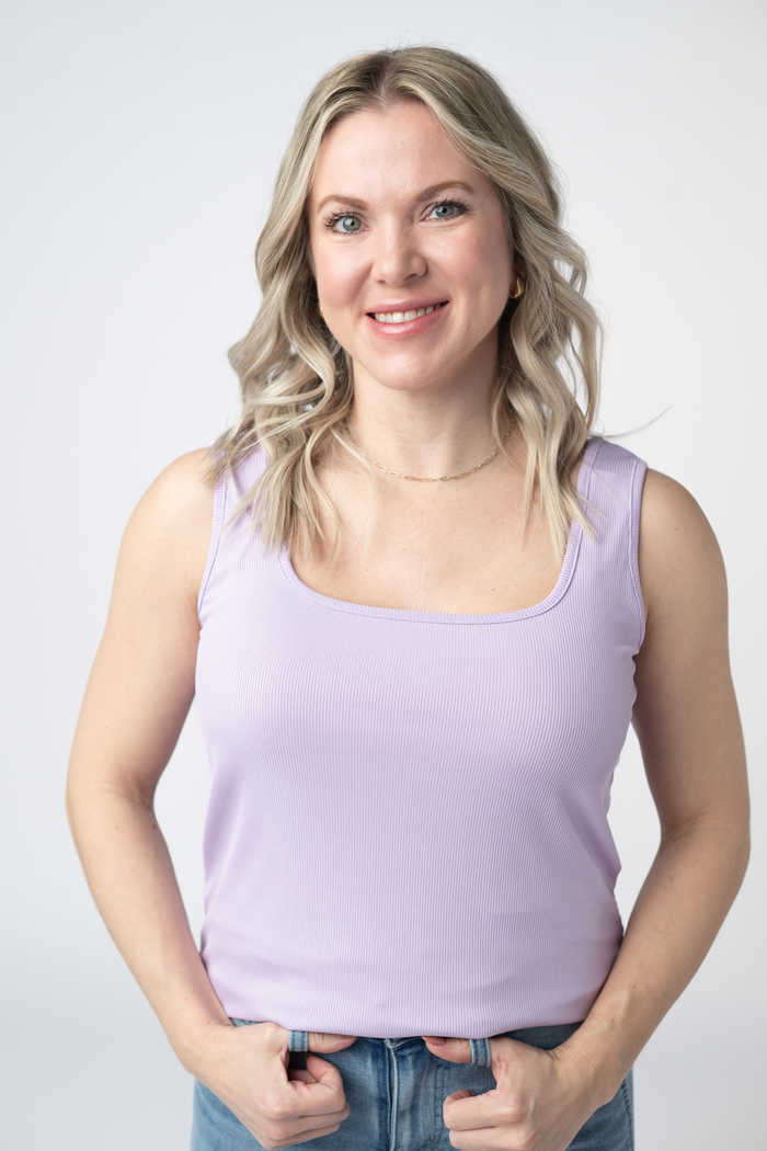 Rachel Ribbed Tank - Lavender by Michelle Mae