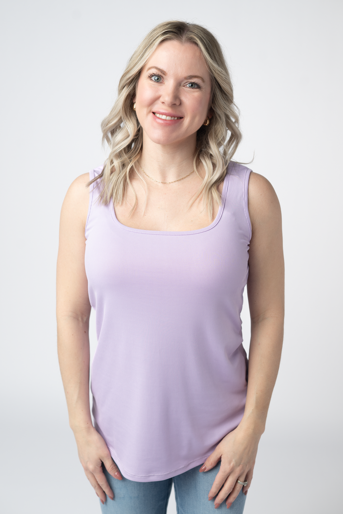 Rachel Ribbed Tank - Lavender by Michelle Mae