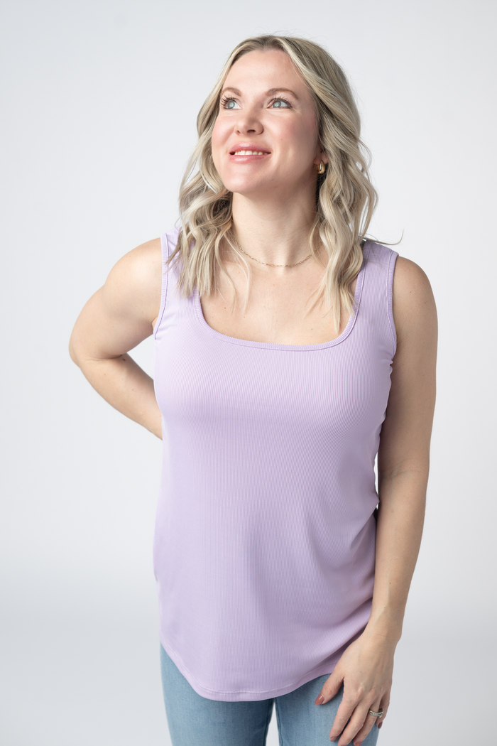 Rachel Ribbed Tank - Lavender by Michelle Mae