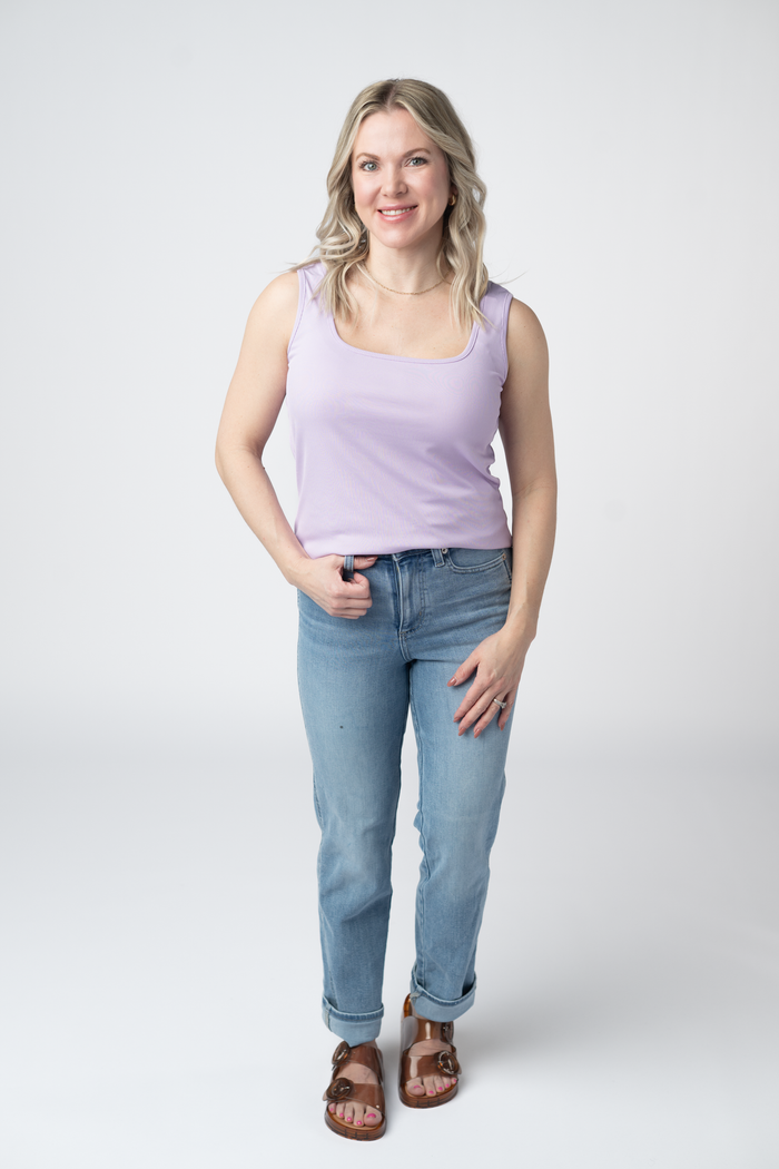 Rachel Ribbed Tank - Lavender by Michelle Mae