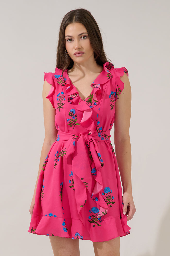Radiant Ruffle Wrap Dress Genora Floral