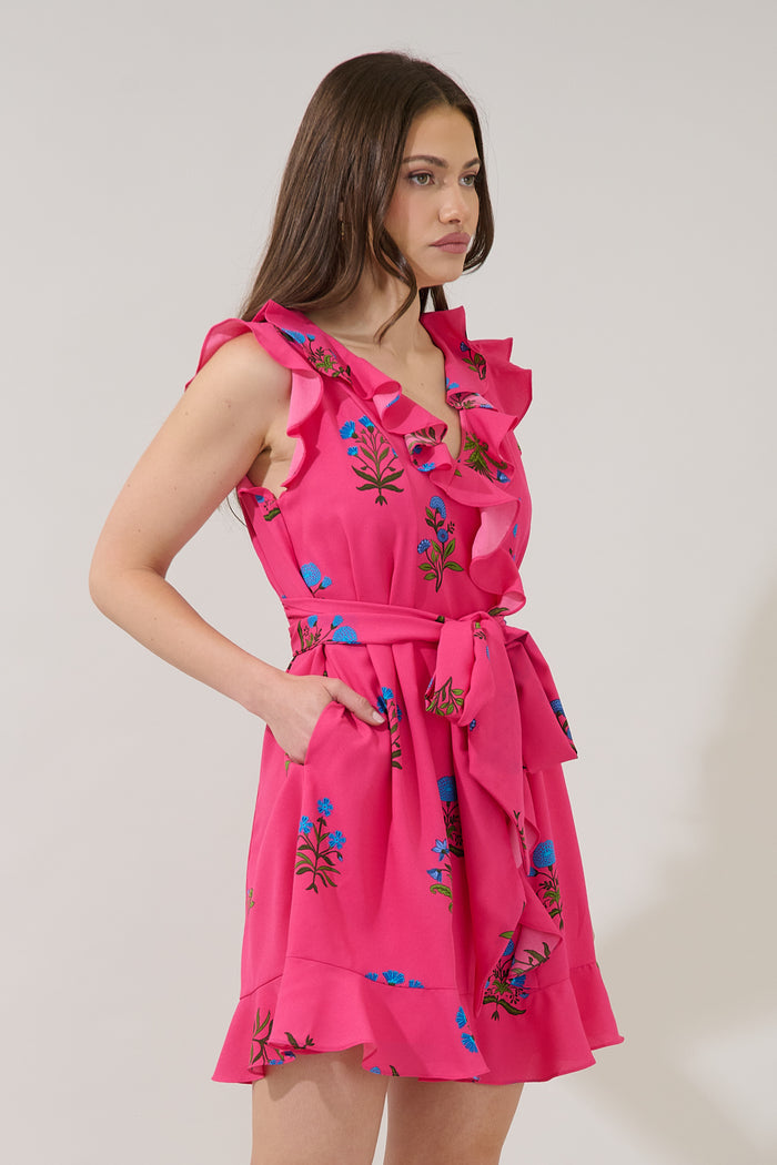Radiant Ruffle Wrap Dress Genora Floral