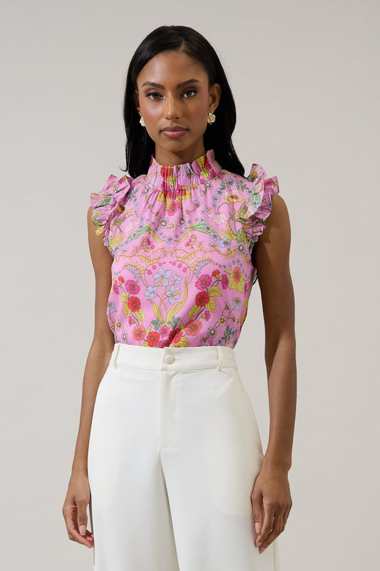 Ramsie Floral Zoie Ruffle Top