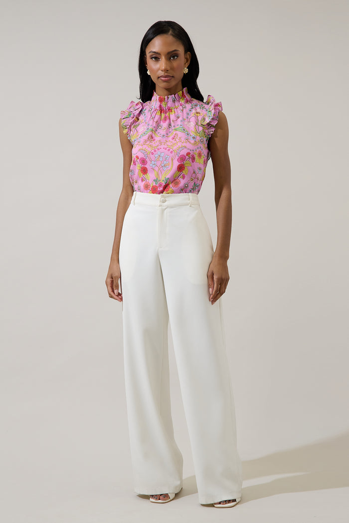 Ramsie Floral Zoie Ruffle Top