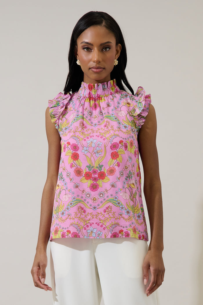 Ramsie Floral Zoie Ruffle Top