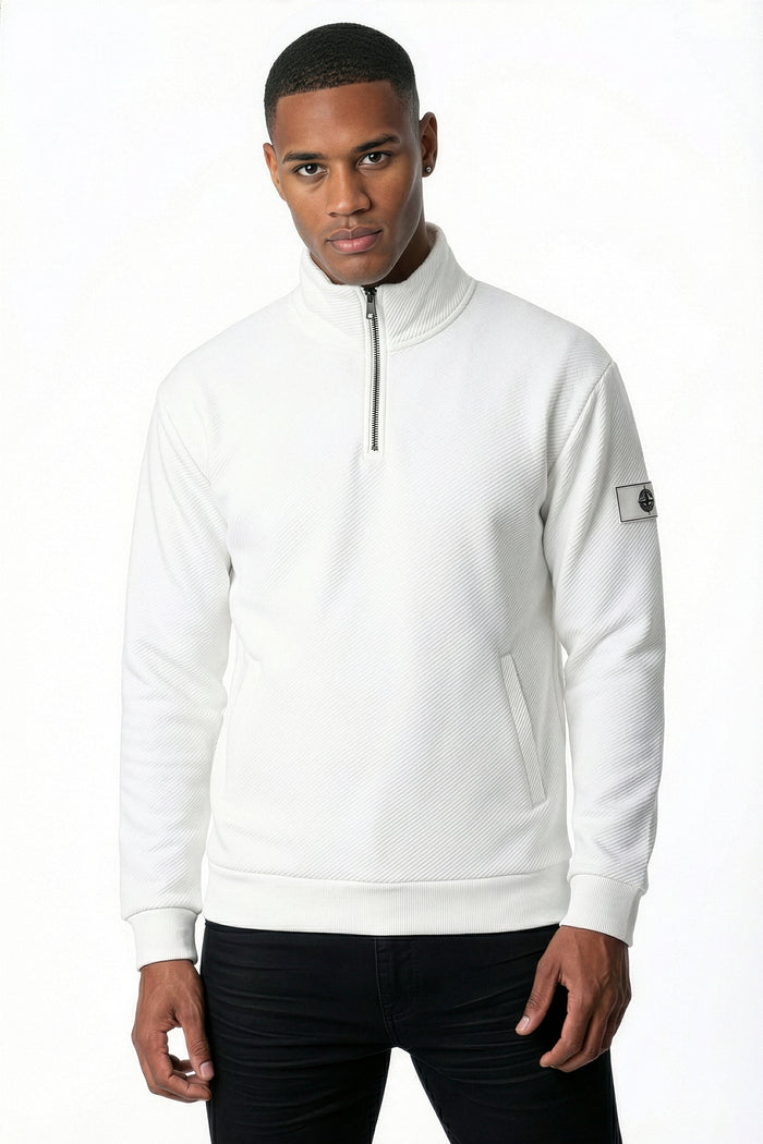 Regent Textured Quarter-Zip Sweatshirt