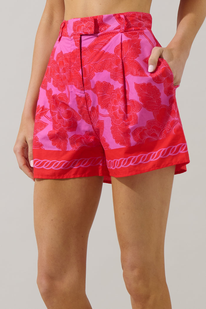 Rency Floral Arvery Pleated Shorts