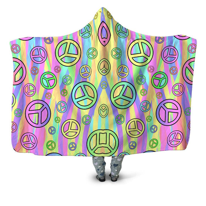 Retro Peace Symbol Hooded Blanket Sartoris Art Epic Hoodie