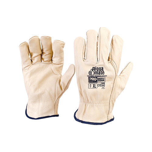 Riggamate Beige Premium Cowgrain Gloves (Carton of 12) CGL41B/12