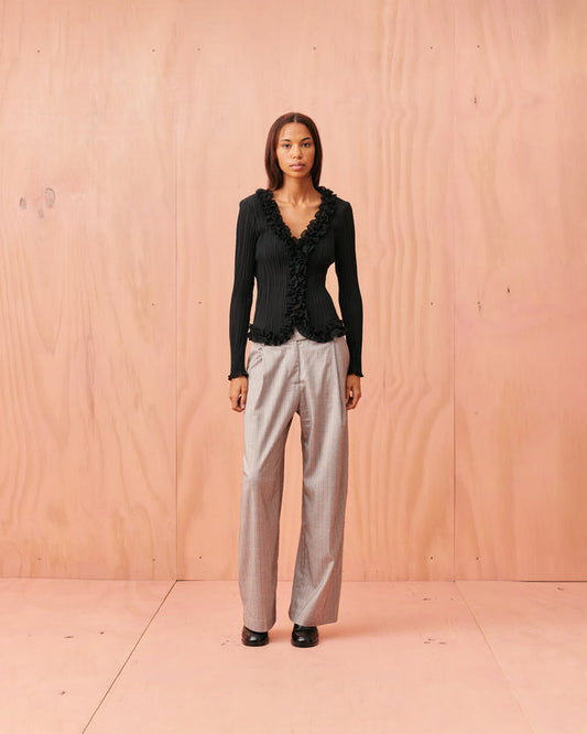 RUE TROUSER GREY PINSTRIPE