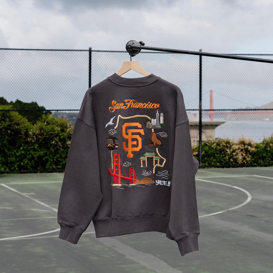 San Francisco Sukajan Embroidered Crewneck Sweater