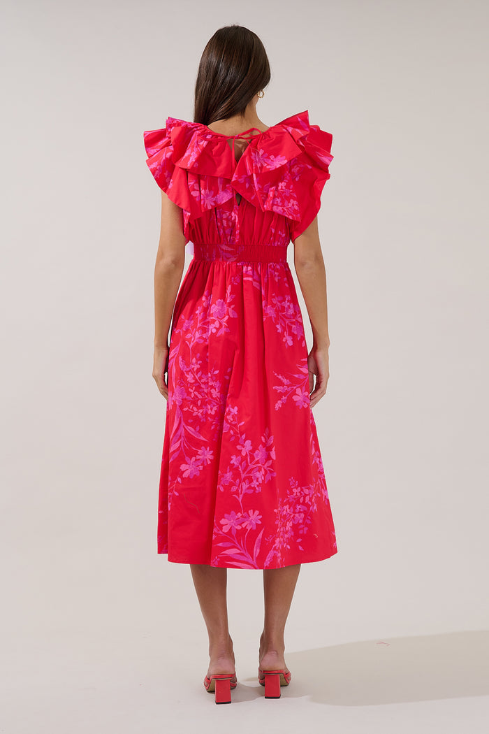 Santana Tie Back Midi Dress Primrose