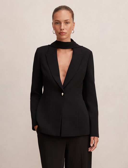 Sasha Scarf Blazer Black Forever New