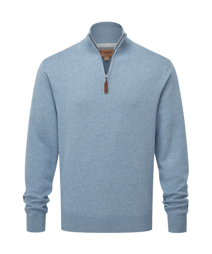 Schoffel Porthmeor Pima Cotton Quarter Zip Jumper