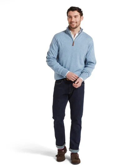 Schoffel Porthmeor Pima Cotton Quarter Zip Jumper