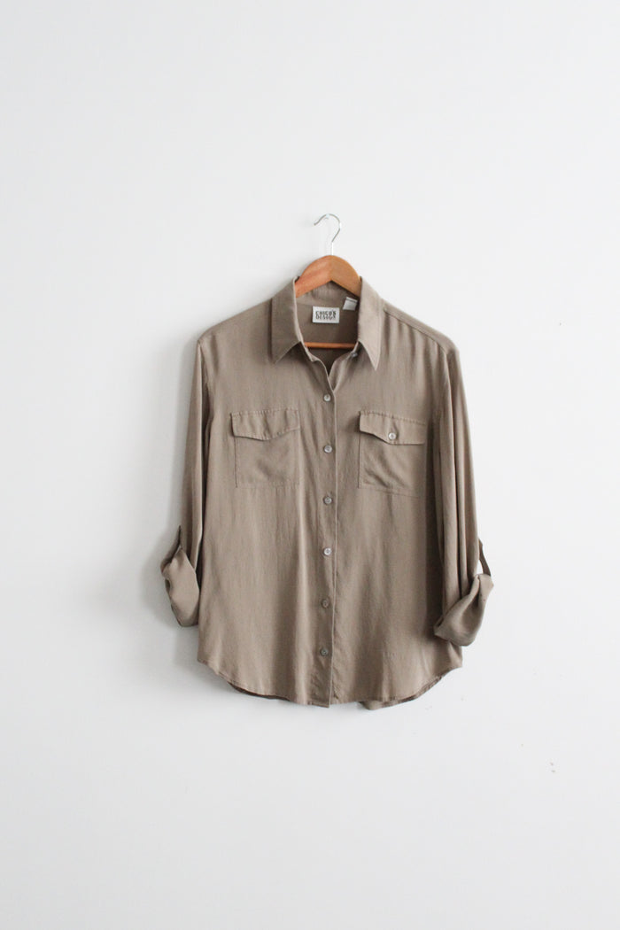 seagrass silk button up