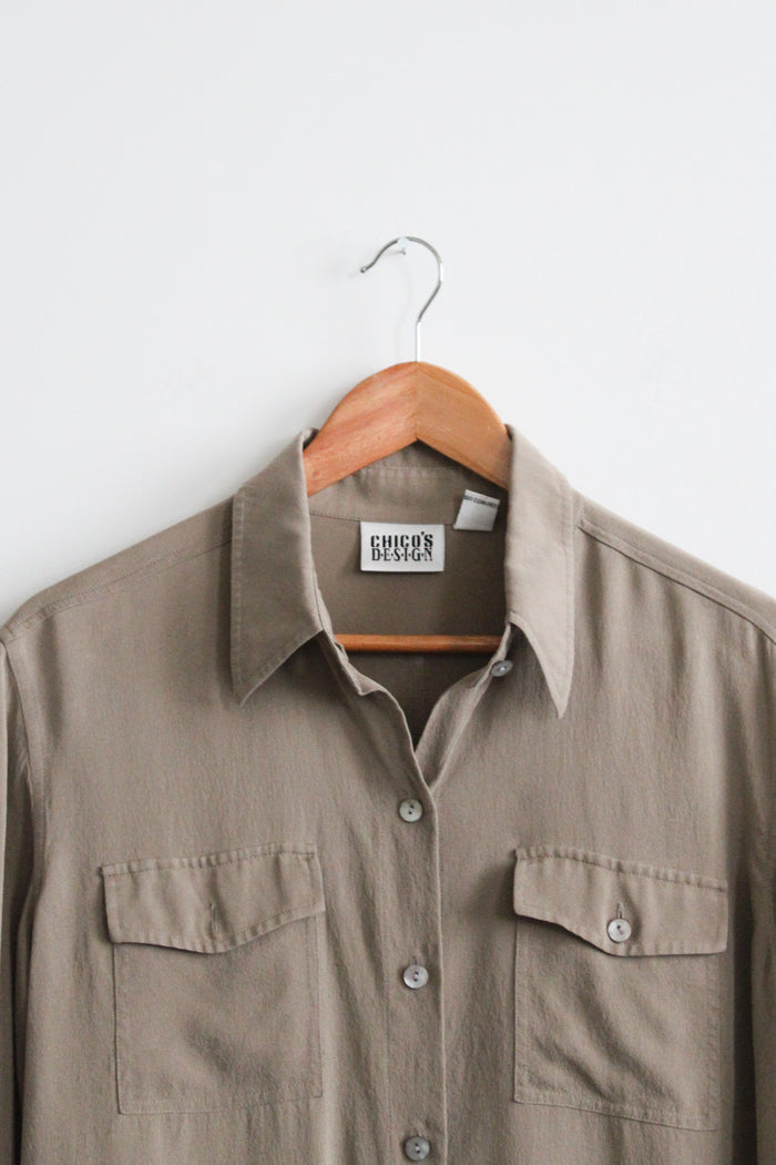seagrass silk button up