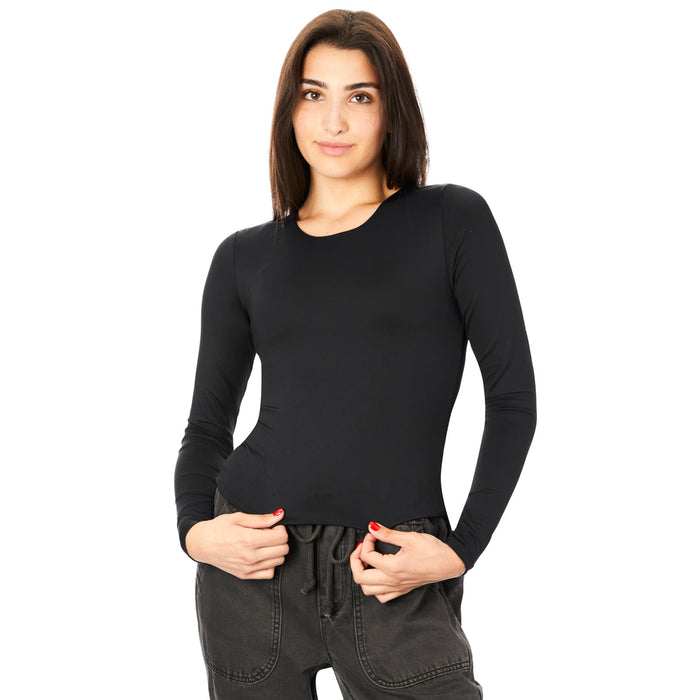 Second Skin - Roxie, Crew Neck, Long Sleeve 064 - Black