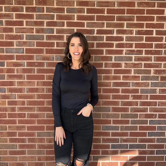 Second Skin - Roxie, High Neck, Long Sleeve 000 - Black