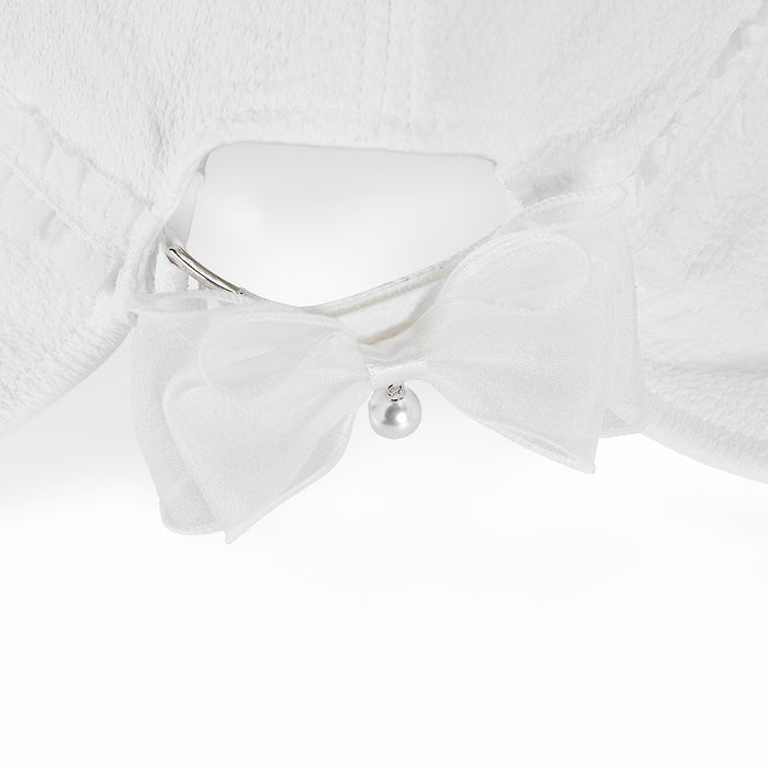 Seersucker Bonnet Hat (White)