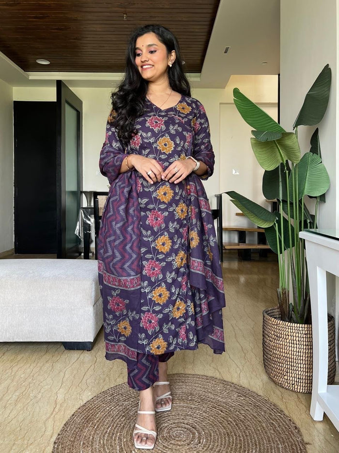 Shaya Violet Angrakha Set