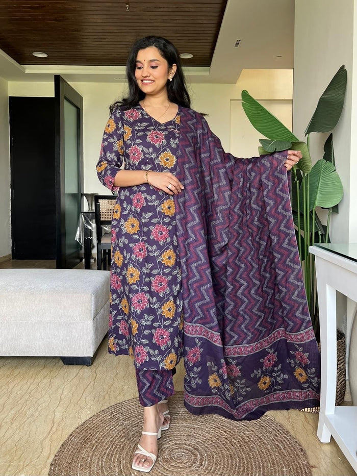 Shaya Violet Angrakha Set