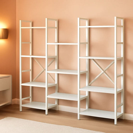 ShipItFurniture - White 11 Shelf Open Display Bookcase For Home Office