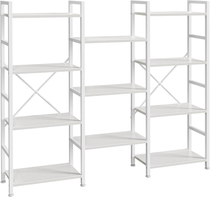 ShipItFurniture - White 11 Shelf Open Display Bookcase For Home Office
