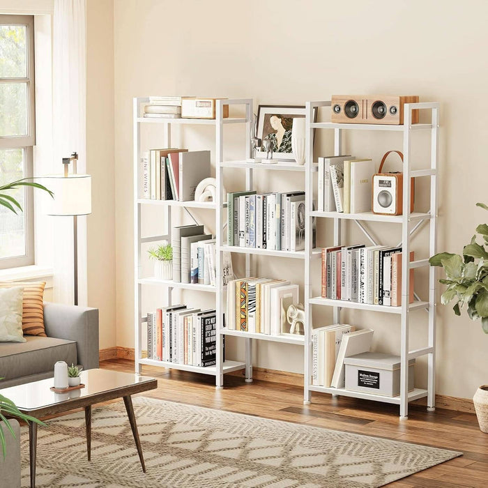 ShipItFurniture - White 11 Shelf Open Display Bookcase For Home Office