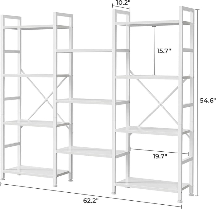 ShipItFurniture - White 11 Shelf Open Display Bookcase For Home Office