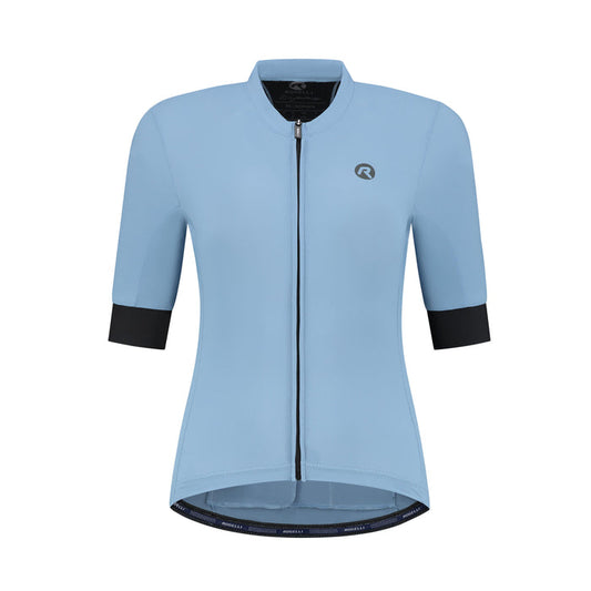 Rogelli Signature fietsshirt dames blauw korte mouw voorkant.