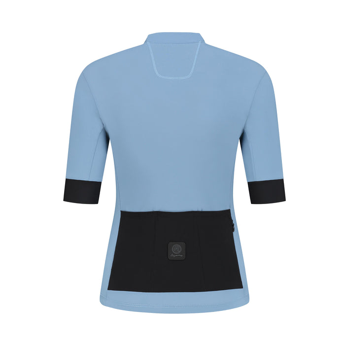 Rogelli Signature fietsshirt dames blauw korte mouw achterkant.