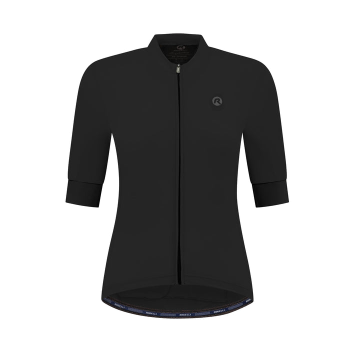 Rogelli Signature fietsshirt dames zwart korte mouw voorkant.