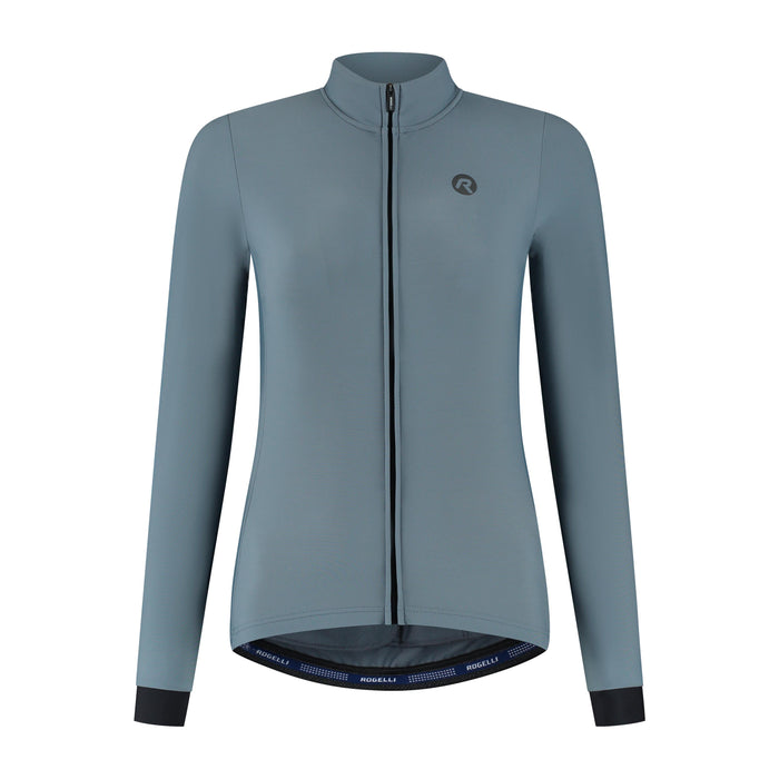 Rogelli Signature fietsshirt dames ardesia lange mouw voorkant.