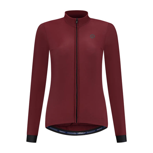 Rogelli Signature fietsshirt dames rood lange mouw voorkant.