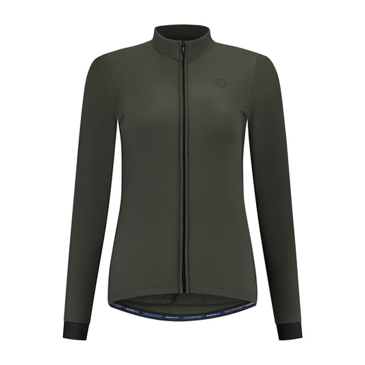 Rogelli Signature fietsshirt dames groen lange mouw voorkant.