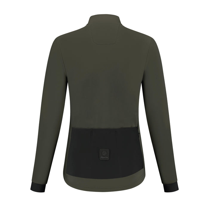 Rogelli Signature fietsshirt dames groen lange mouw achterkant.