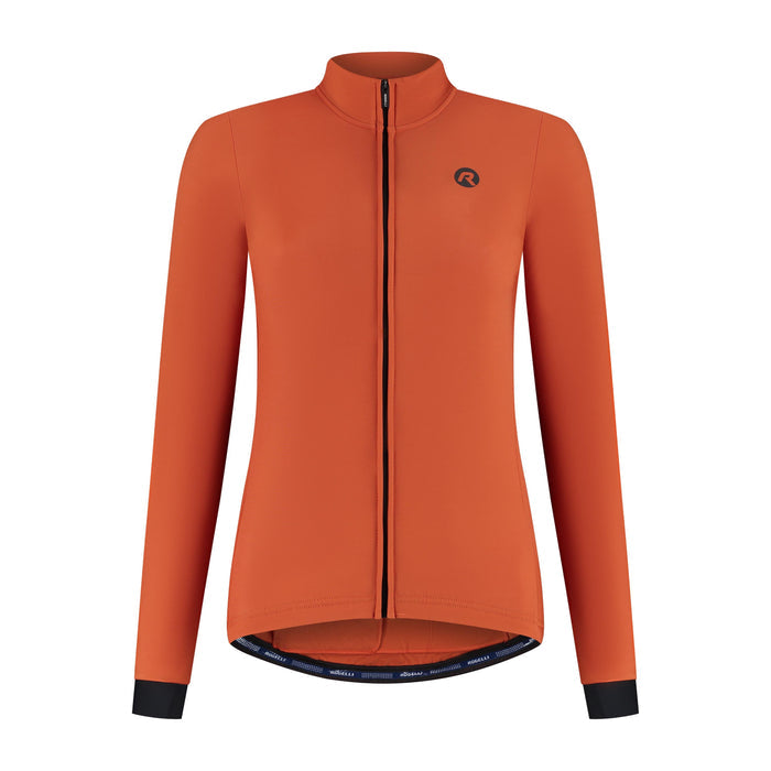 Rogelli Signature fietsshirt dames oranje lange mouw voorkant.