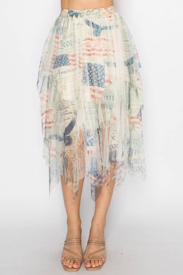 Patriotic midi skirt